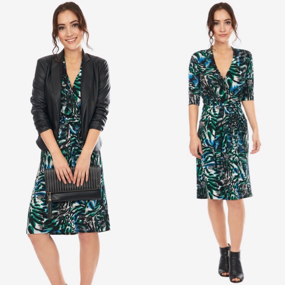 Tahari graphic palm dress
